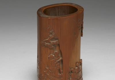 图片[2]-Bamboo brush holder depicting the Red Cliff, early Qing dynasty-China Archive